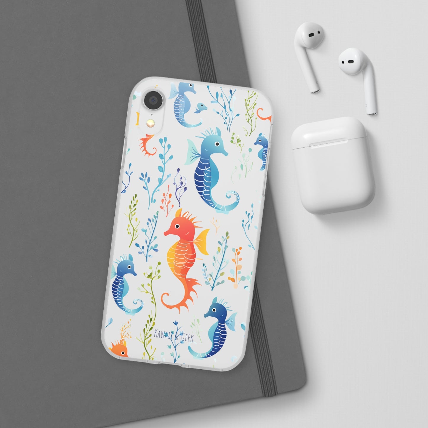 Underwater Seahorse Flexi Transparent phone Case : Dive into Cuteness!