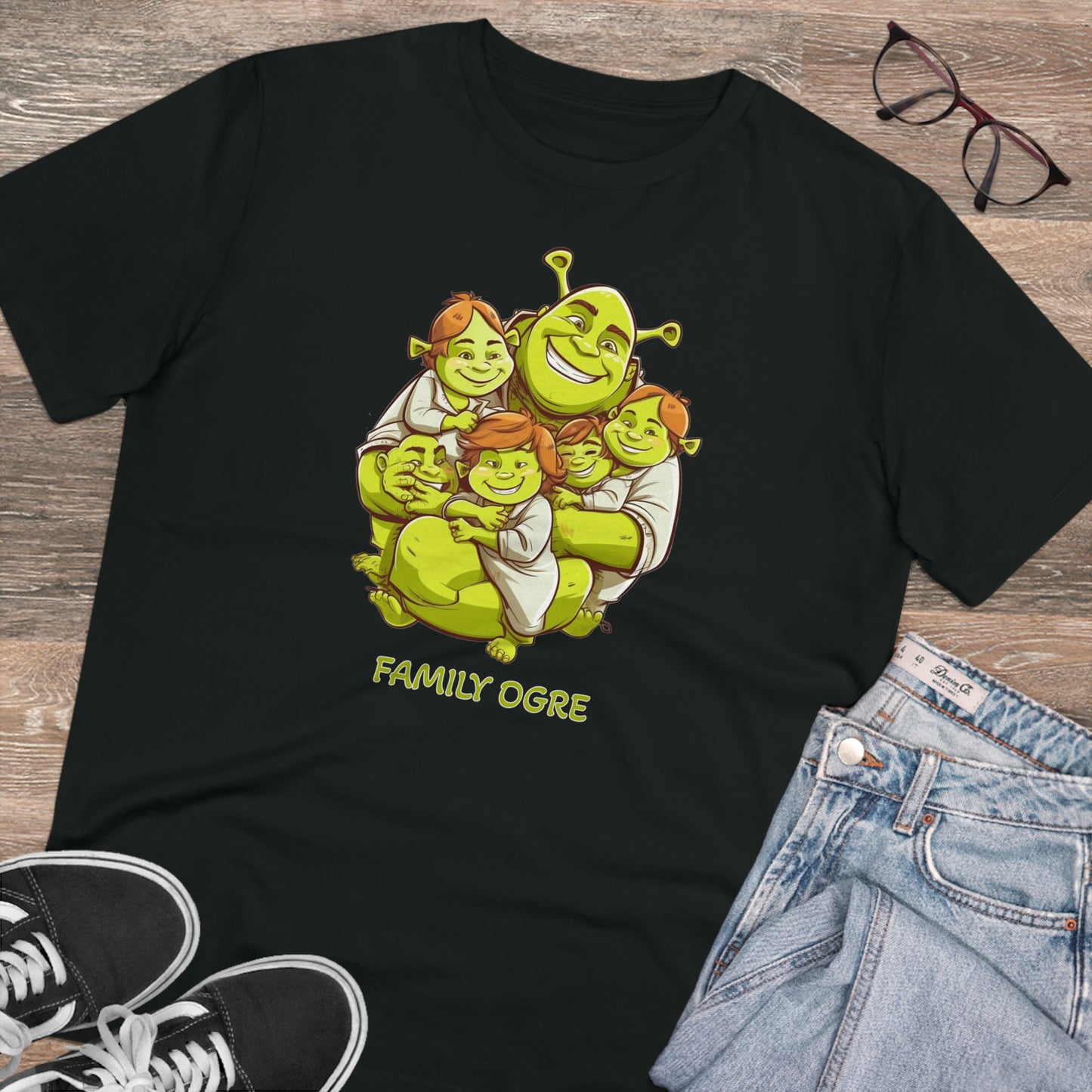 Family Ogre - Unisex Eco-Friendly T-Shirt - Celebrate Father's Day with Shrek and His Kids