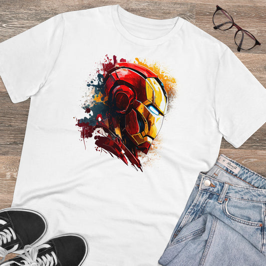 Iron Man in Watercolor Style Eco-Friendly Unisex T-Shirt - Add Some Unique and Sustainable Style to Your Wardrobe