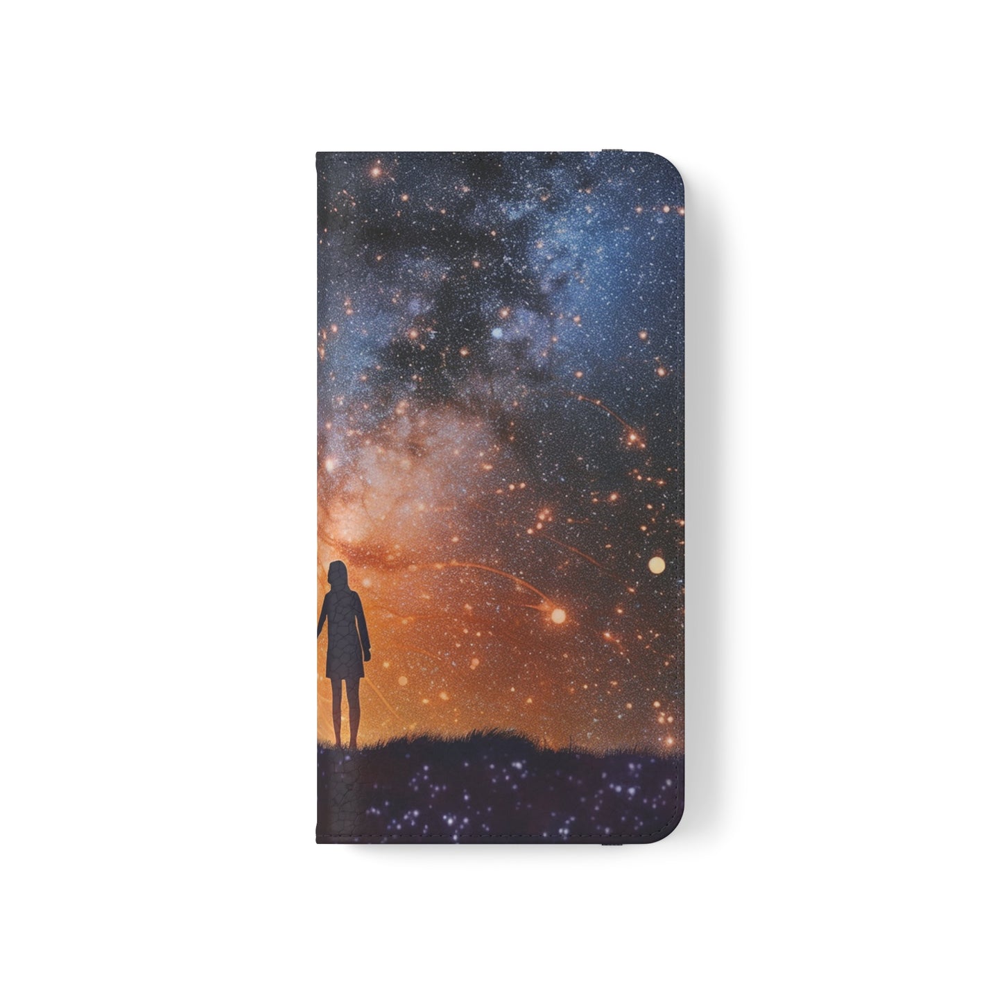 Starry Night Lovers Flip Phone Case - Embrace the Beauty of the Night Sky