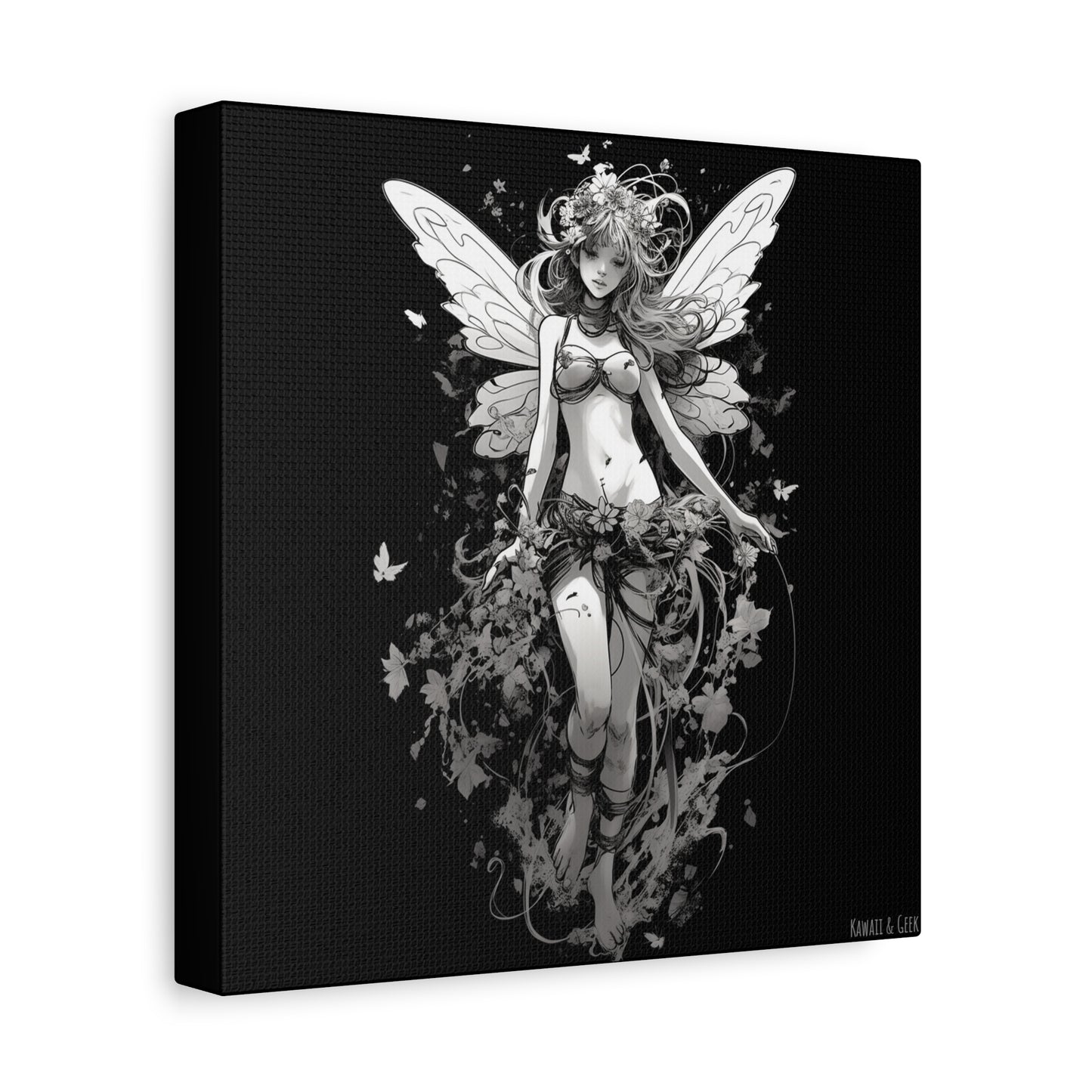 Beautiful Monochrome Fairy Canva - Embrace the Enchanting and Timeless Magic