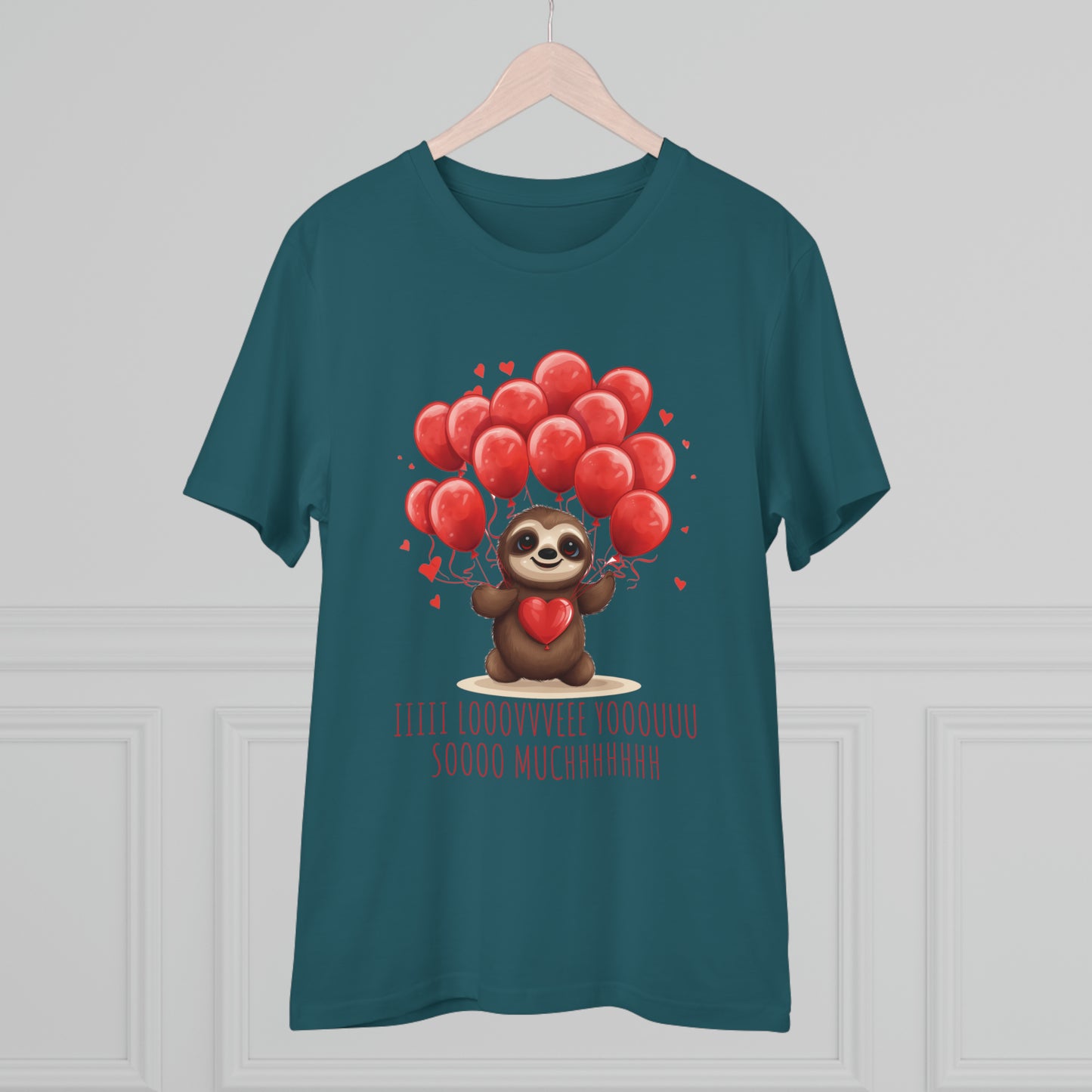 Sloth Love Balloon Tee - Eco-Friendly Slow Love Shirt - Valentine's Day Special