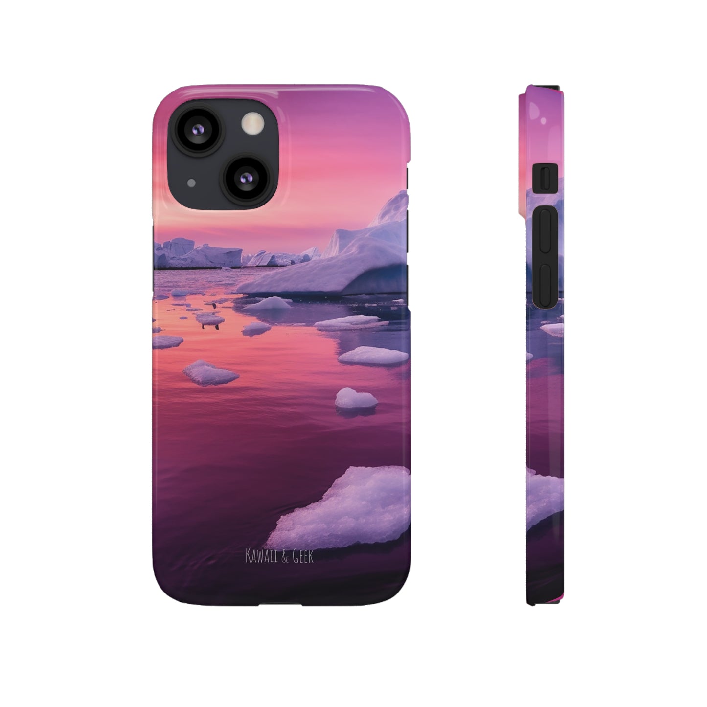 Pinky Arctic Landscape at Sunset Phone Case - Capture the Serenity of Nature on Your Device