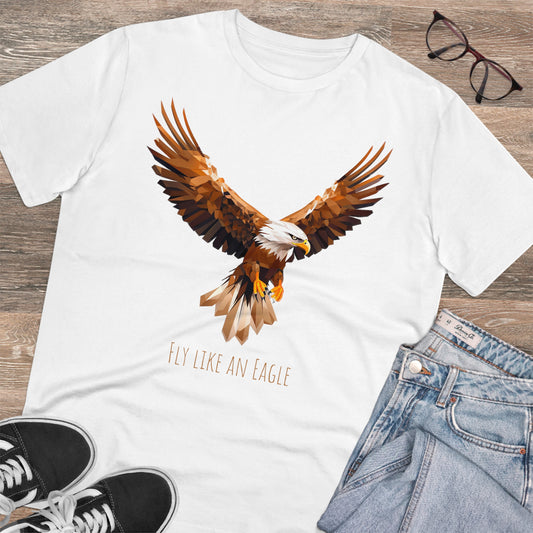 Eco-Friendly Geometric Eagle T-Shirt: "Fly Like An Eagle"