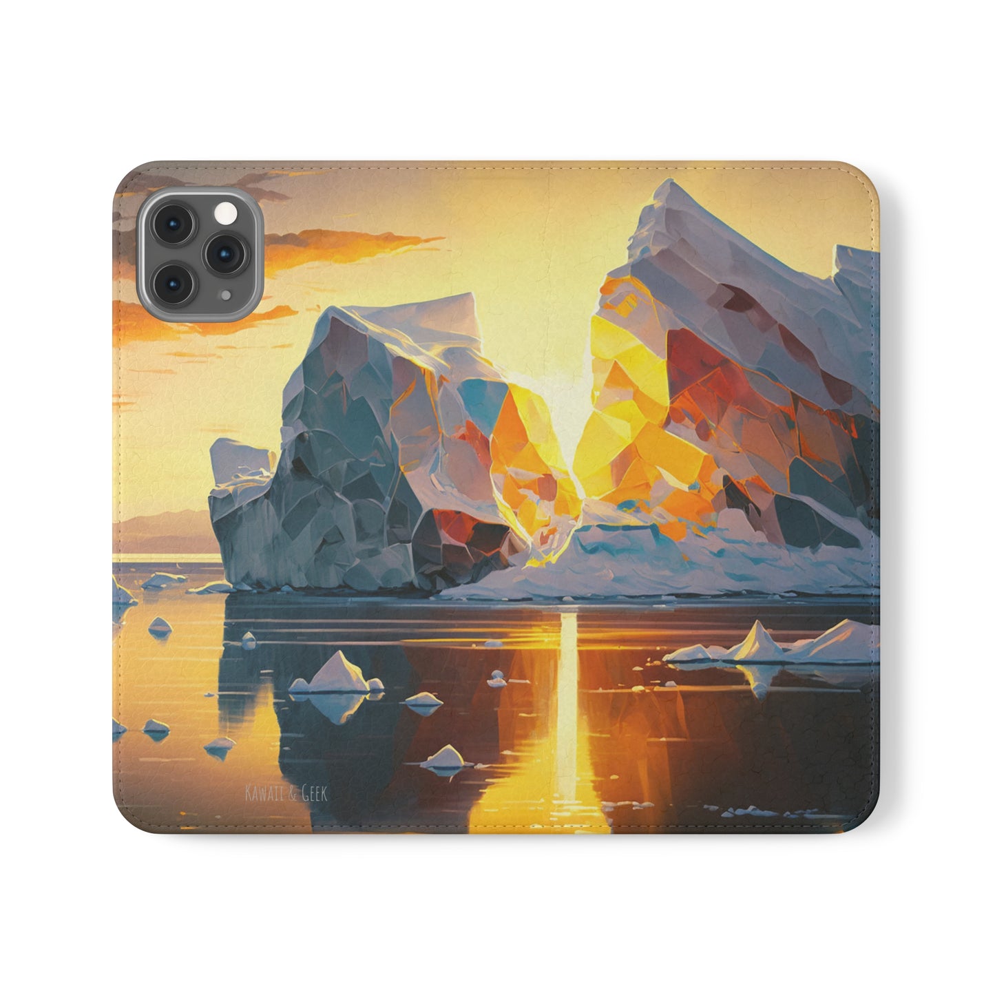 Arctic Landscape and Iceberg at Sunset Flip Phone Case - Capture the Serenity of Nature on Your Device