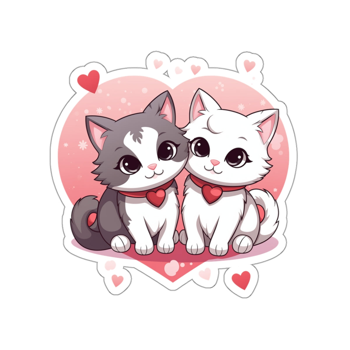 Valentine's Day Cute Cats Couple Sticker