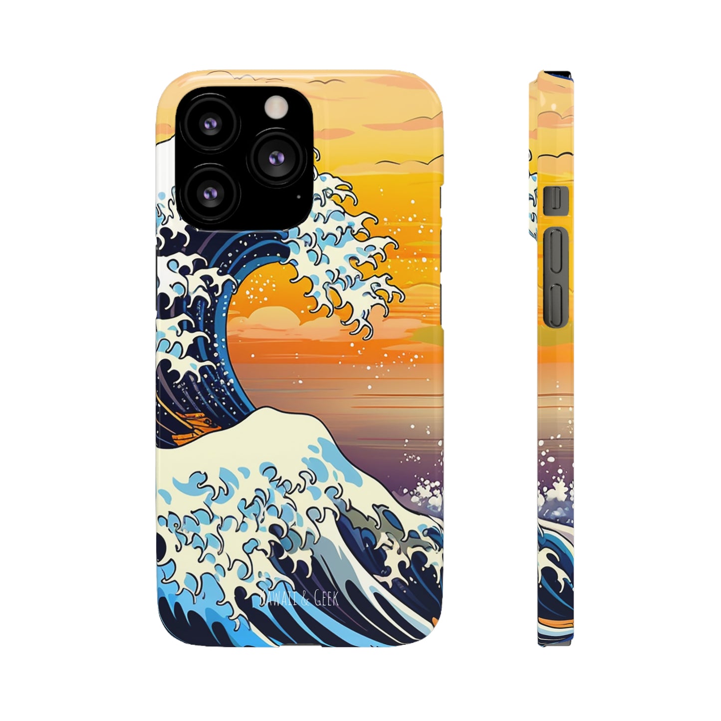 Sunset Big Wave Phone Case - Embrace the Majestic Hokusai Style in Your Hands