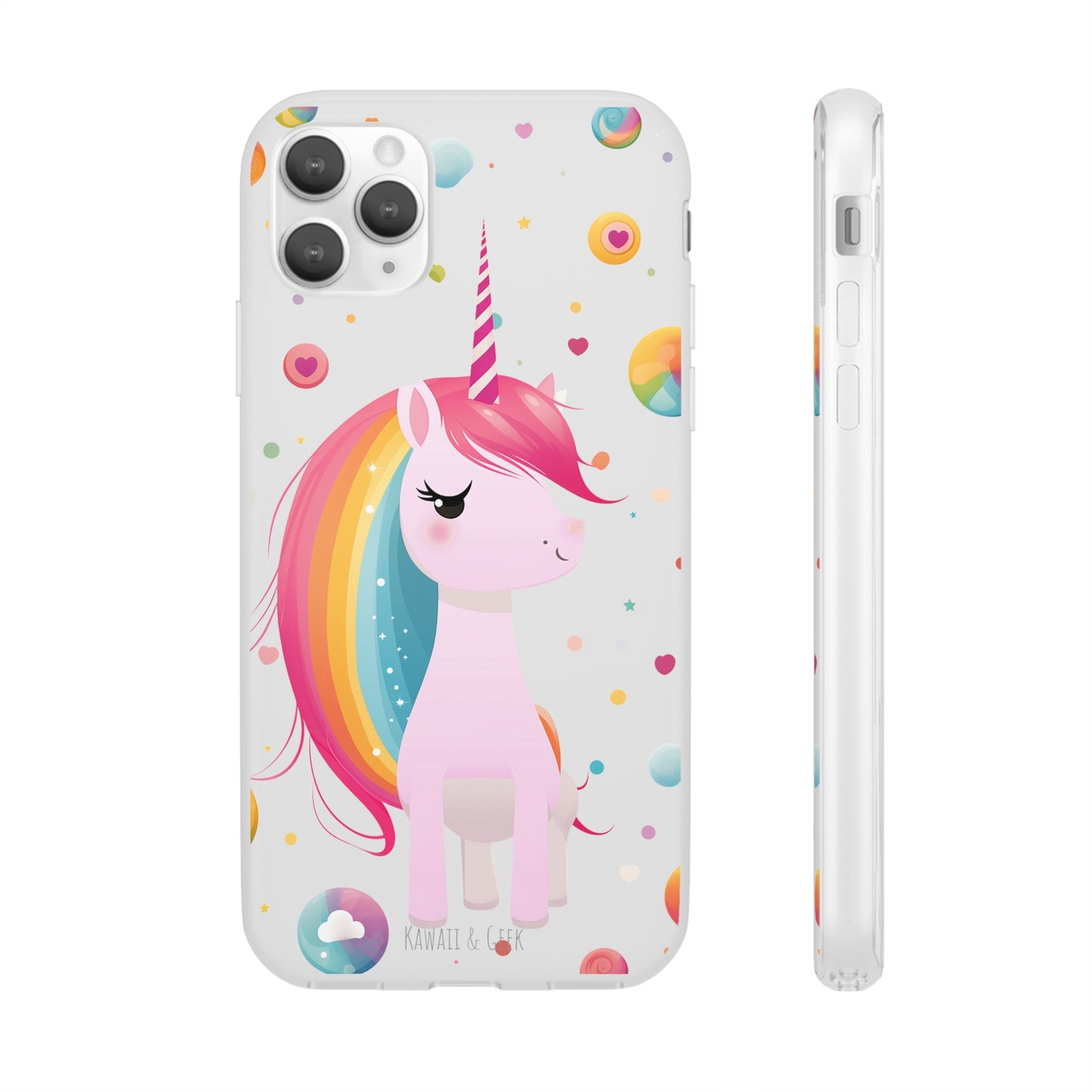 Kawaii Unicorn Flexi Transparent Phone Case