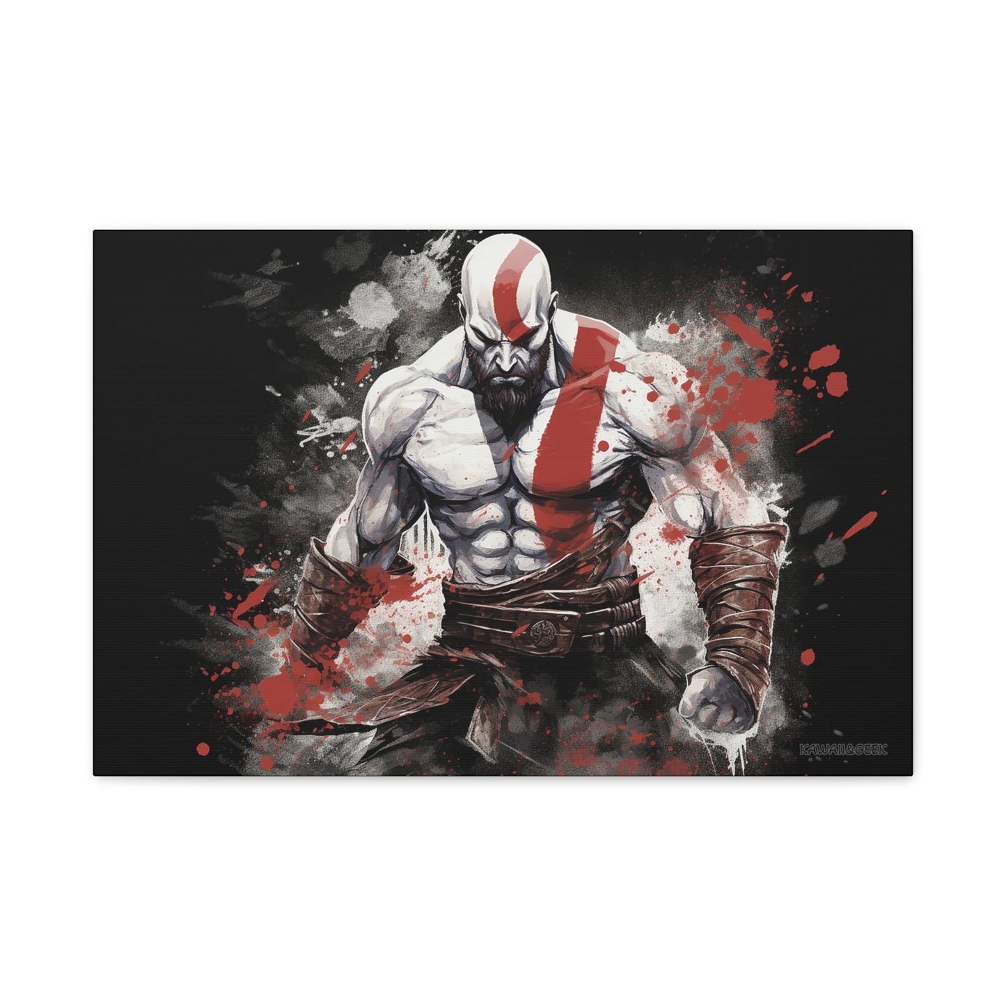 Kratos Canvas - Showcase the Fierce Warrior in Artistic Splendor - God of War