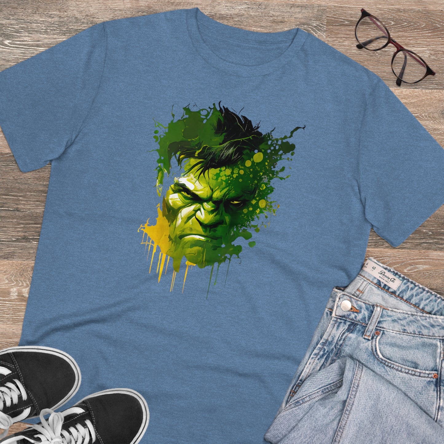 Hulk in Watercolor Style Organic Unisex T-Shirt - Add Some Sustainable and Stylish Flair to Your Wardrobe