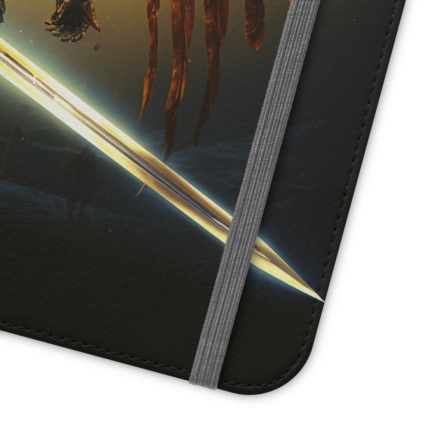 Dark Angel Flip Phone Case: Guardian with Sword