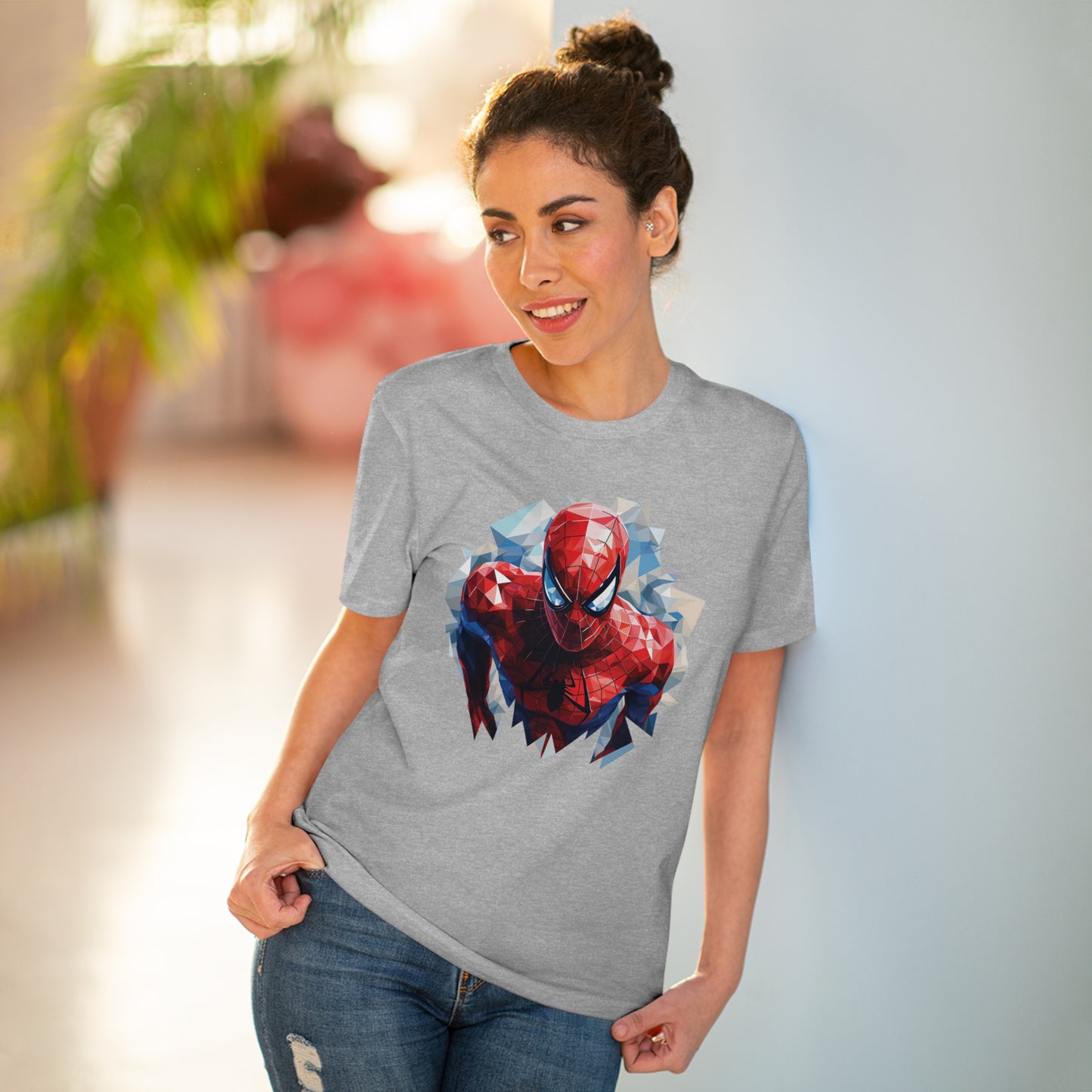 Spider-Man Polygonal Geometric T-Shirt - Swing into Stylish Adventure