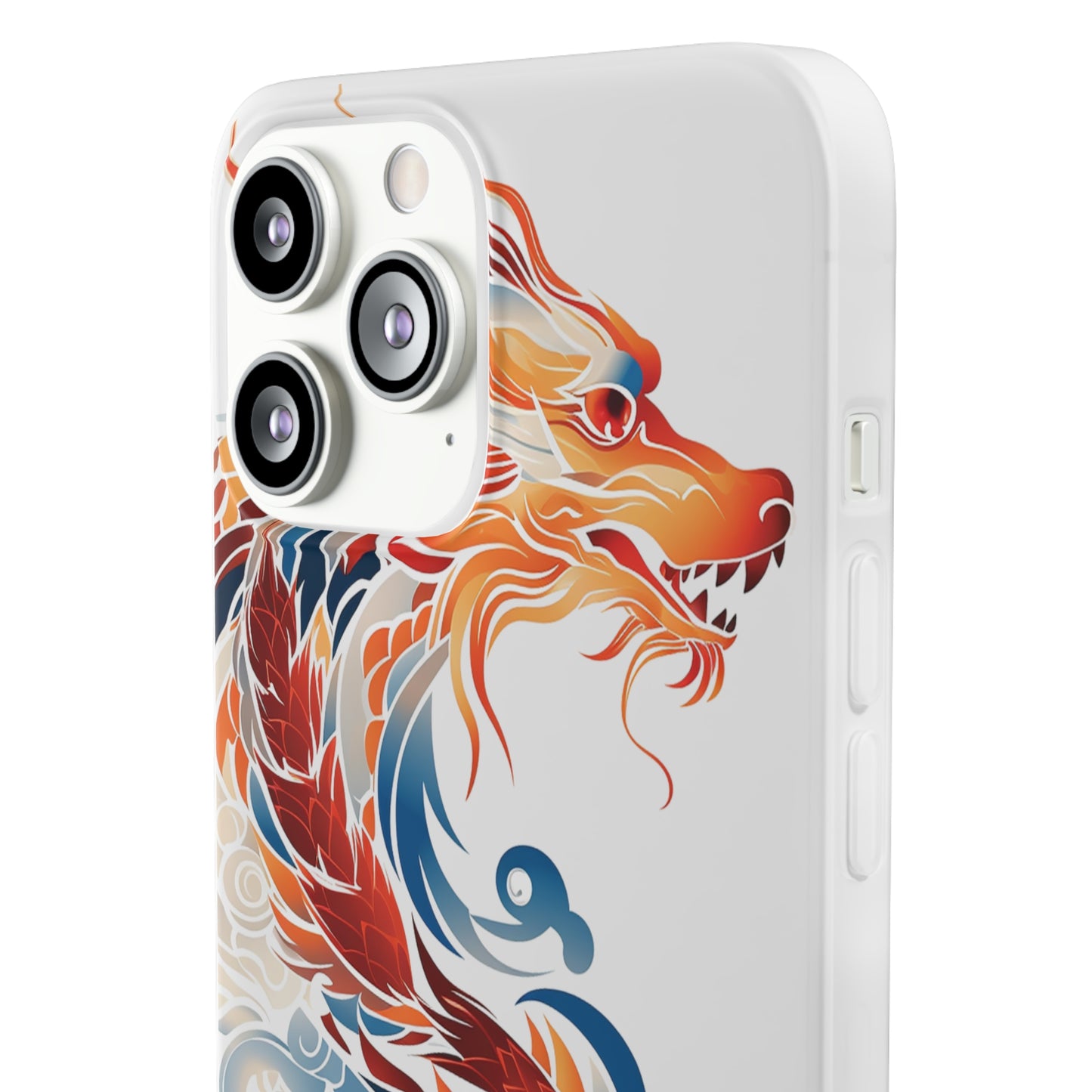 Elegant Chinese Ink Dragon Flexi Transparent Phone Case