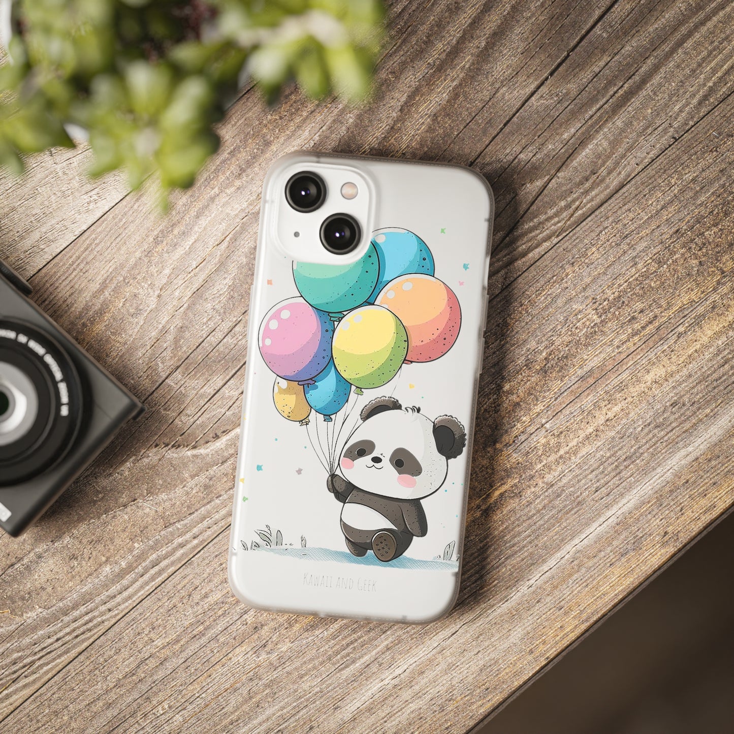 Cute Panda with Balloons flexi Smartphone Case - Add Some Adorable and Protective Style to Your Device