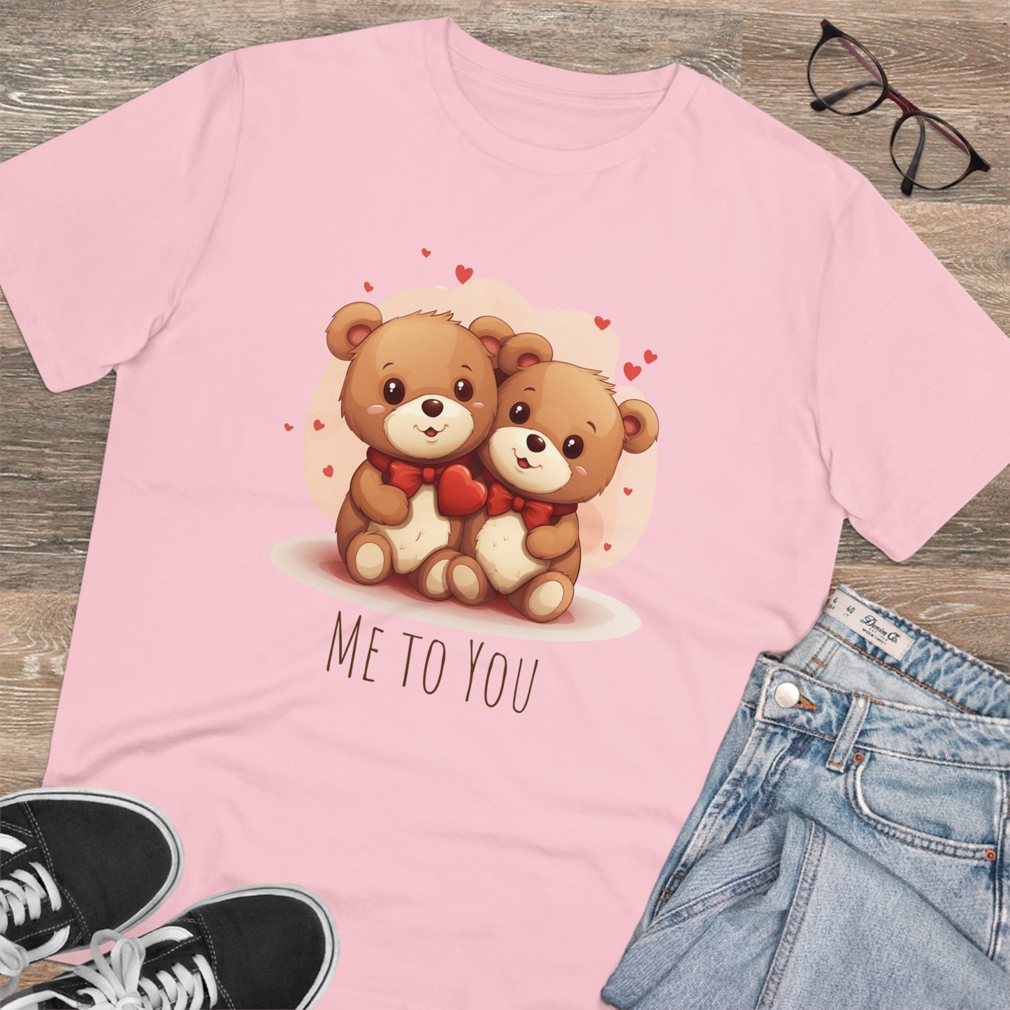 Me to You Teddy Bear Couple Tee - Eco-Friendly Love Shirt - Valentine's Day Special