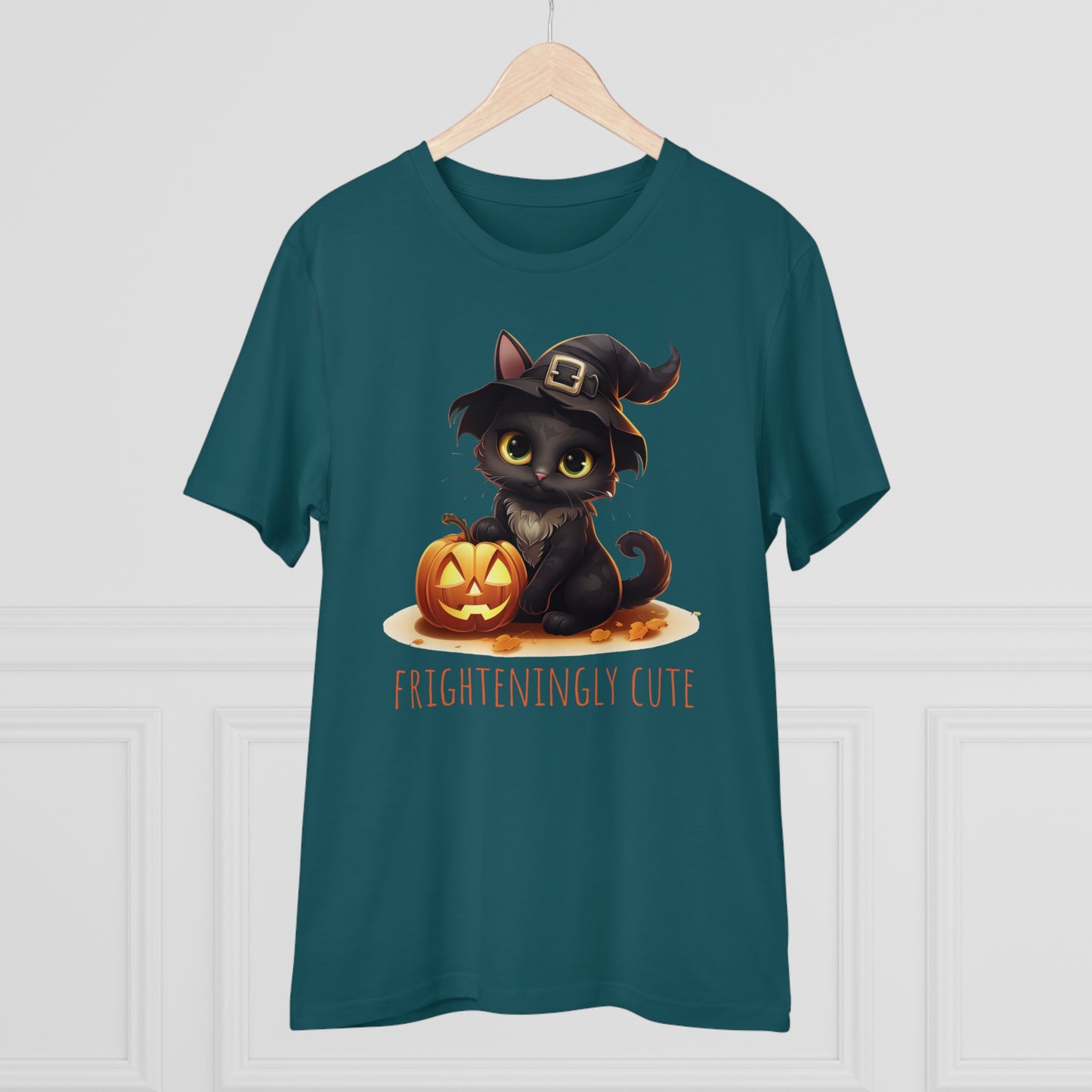 Frighteningly Cute: Halloween Black Cat Eco-Friendly T-shirt