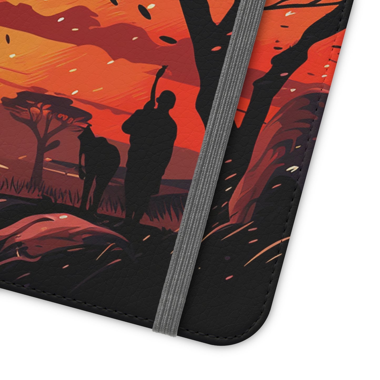 African Landscape Sunset Flip Phone Case - Capture the Serenity of the Savanna on Your Device