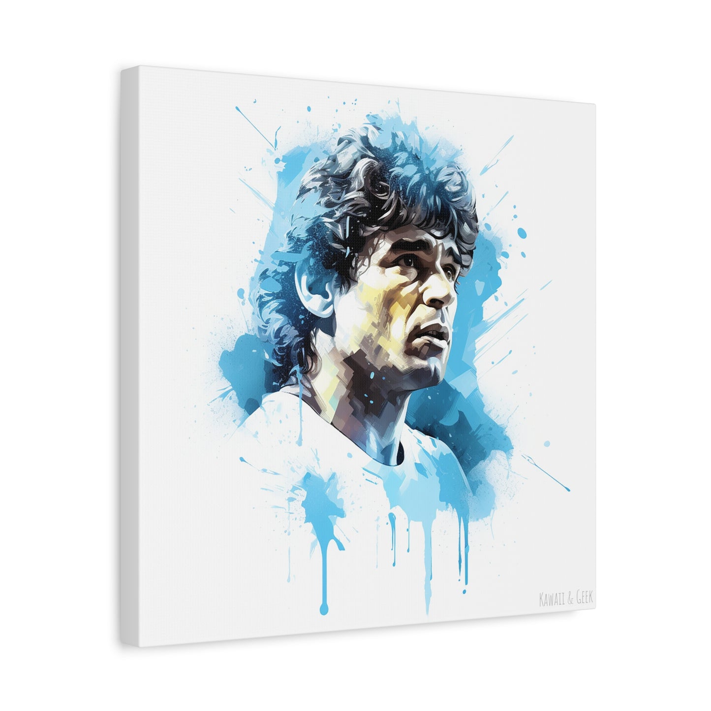 Diego Maradona Watercolor Mastery Cotton Canvas