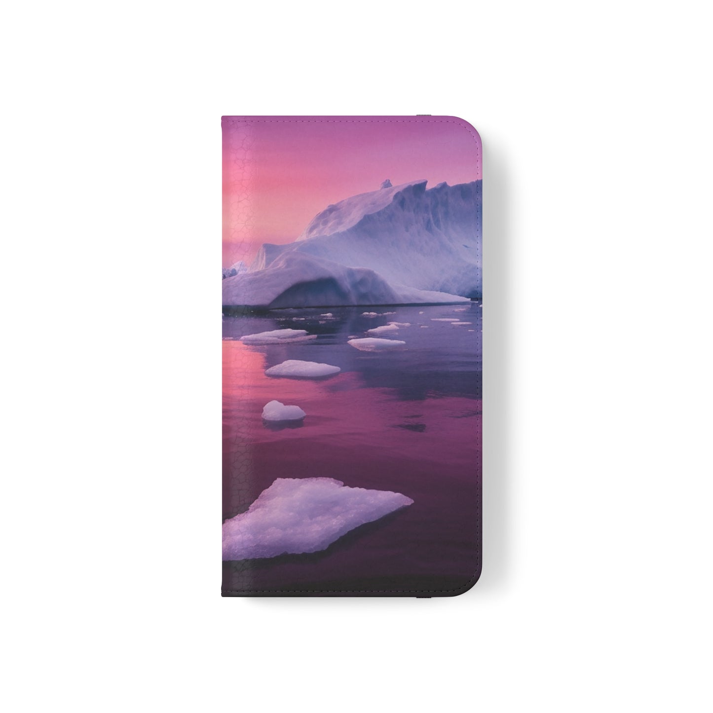 Pinky Arctic Landscape at Sunset Flip Phone Case - Capture the Serenity of Nature on Your Device