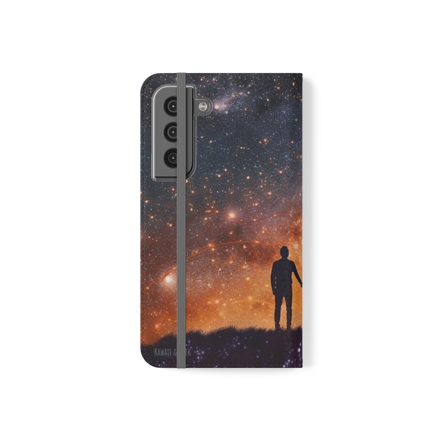 Starry Night Lovers Flip Phone Case - Embrace the Beauty of the Night Sky