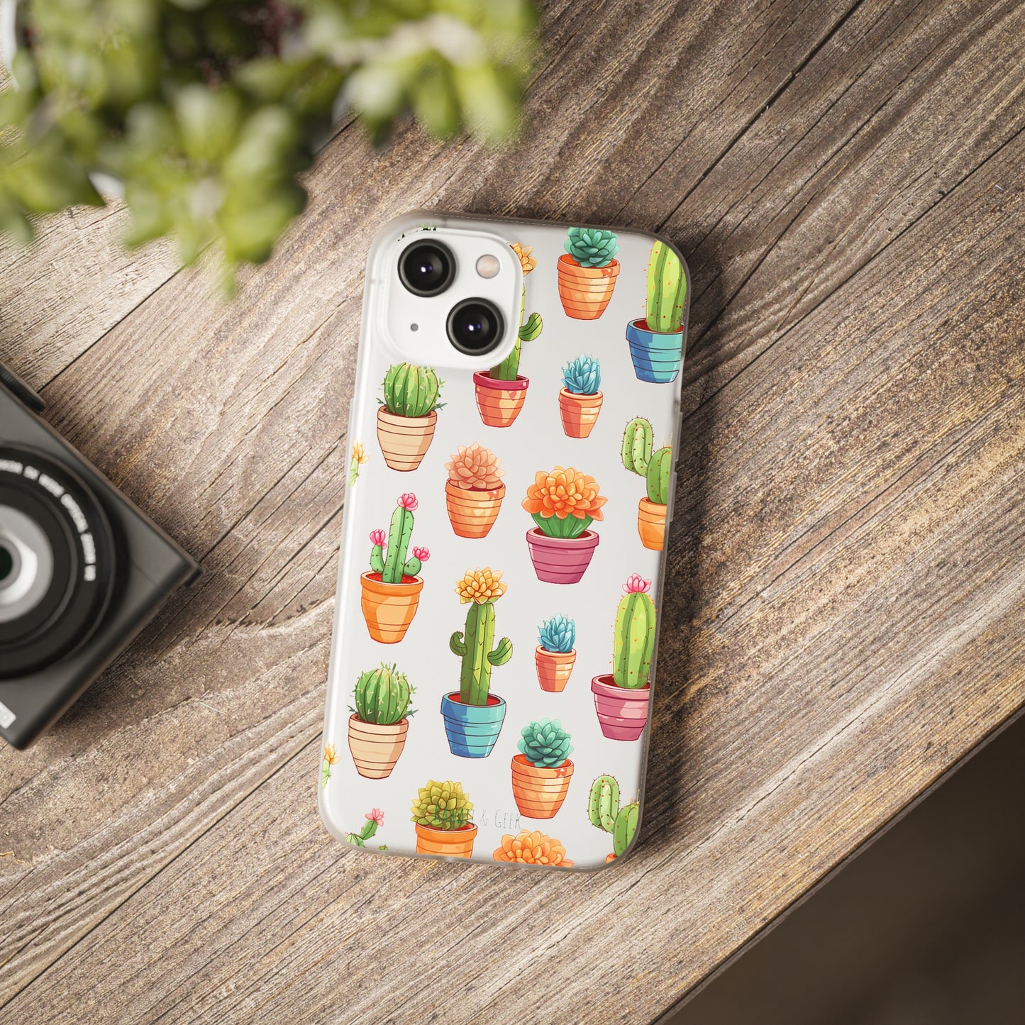 Charming Cactus Flexi and semi Transparent Phone Case