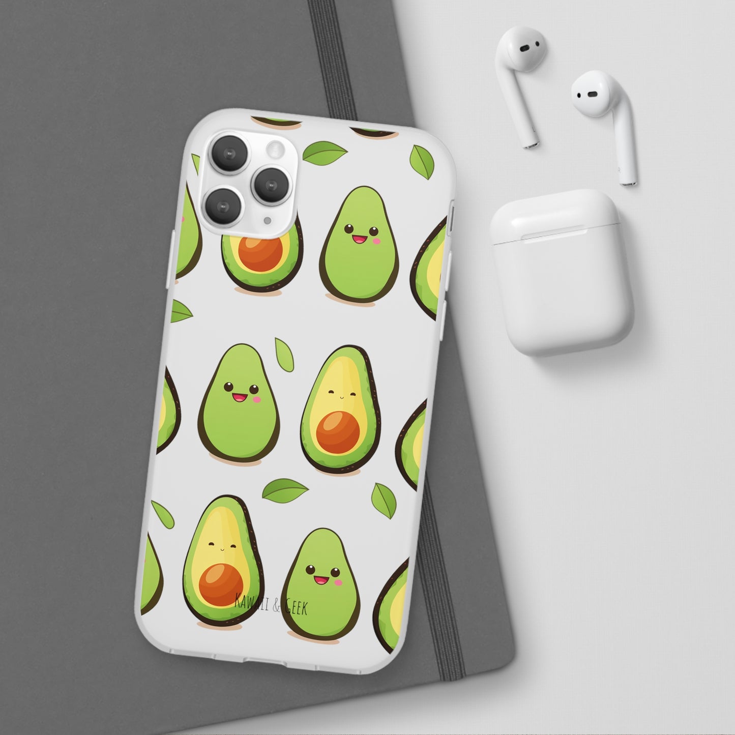 Cute Avocado Transparent Flexi Case: Perfect Blend of Style & Function