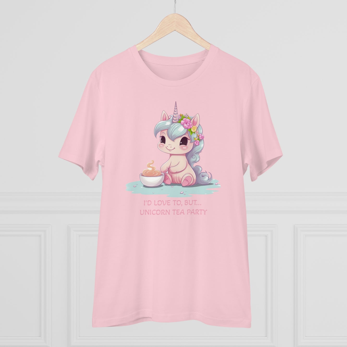 Cute Unicorn Tea Party T-Shirt - Unisex and Eco-Friendly with Whimsical Charm