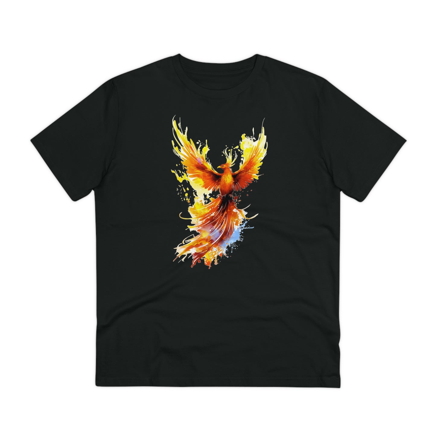 Burning Phoenix Watercolor T-Shirt - Unisex and Eco-Friendly Fashion with a Fiery Twist