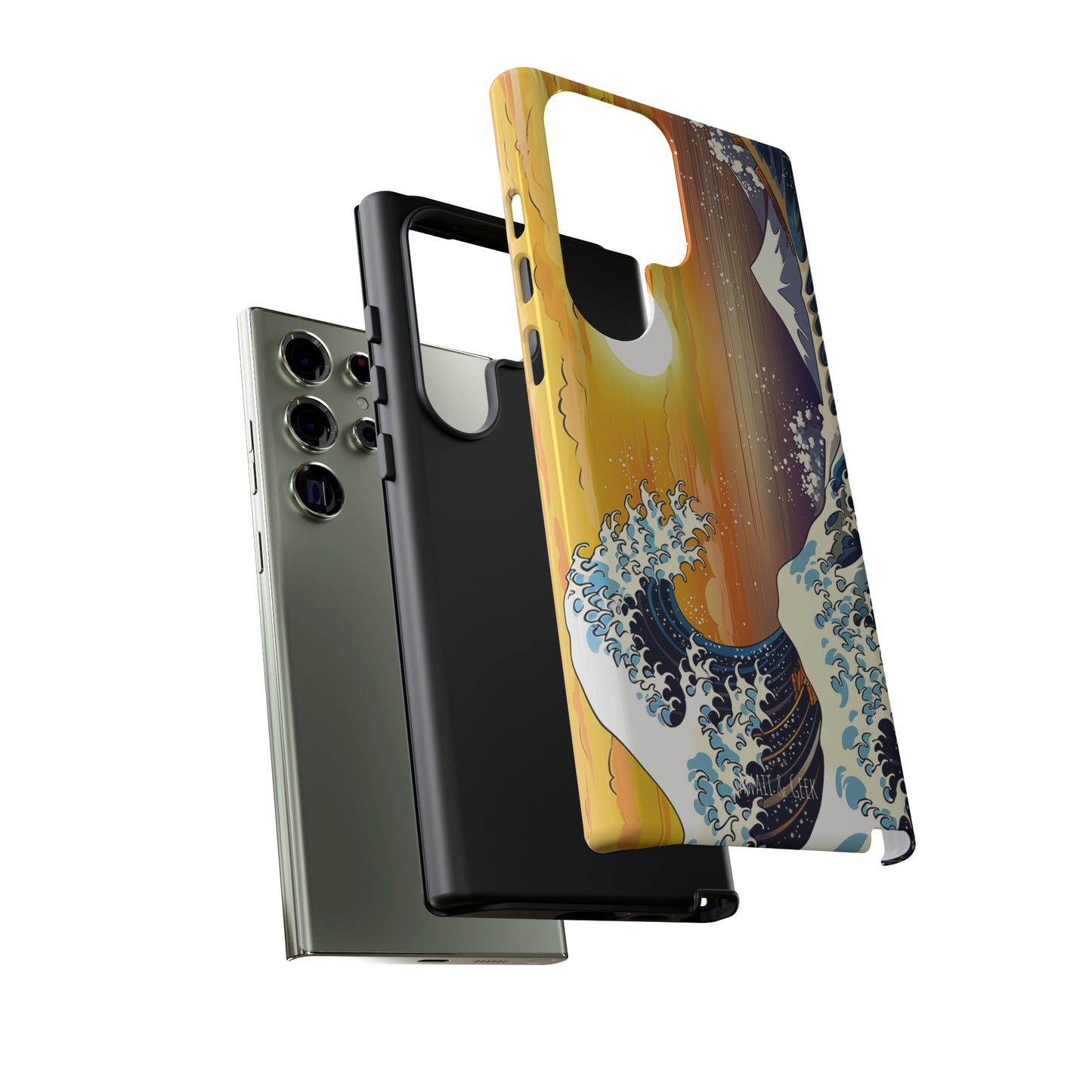 Sunset Big Wave tough Phone Case - Embrace the Majestic Hokusai Style in Your Hands