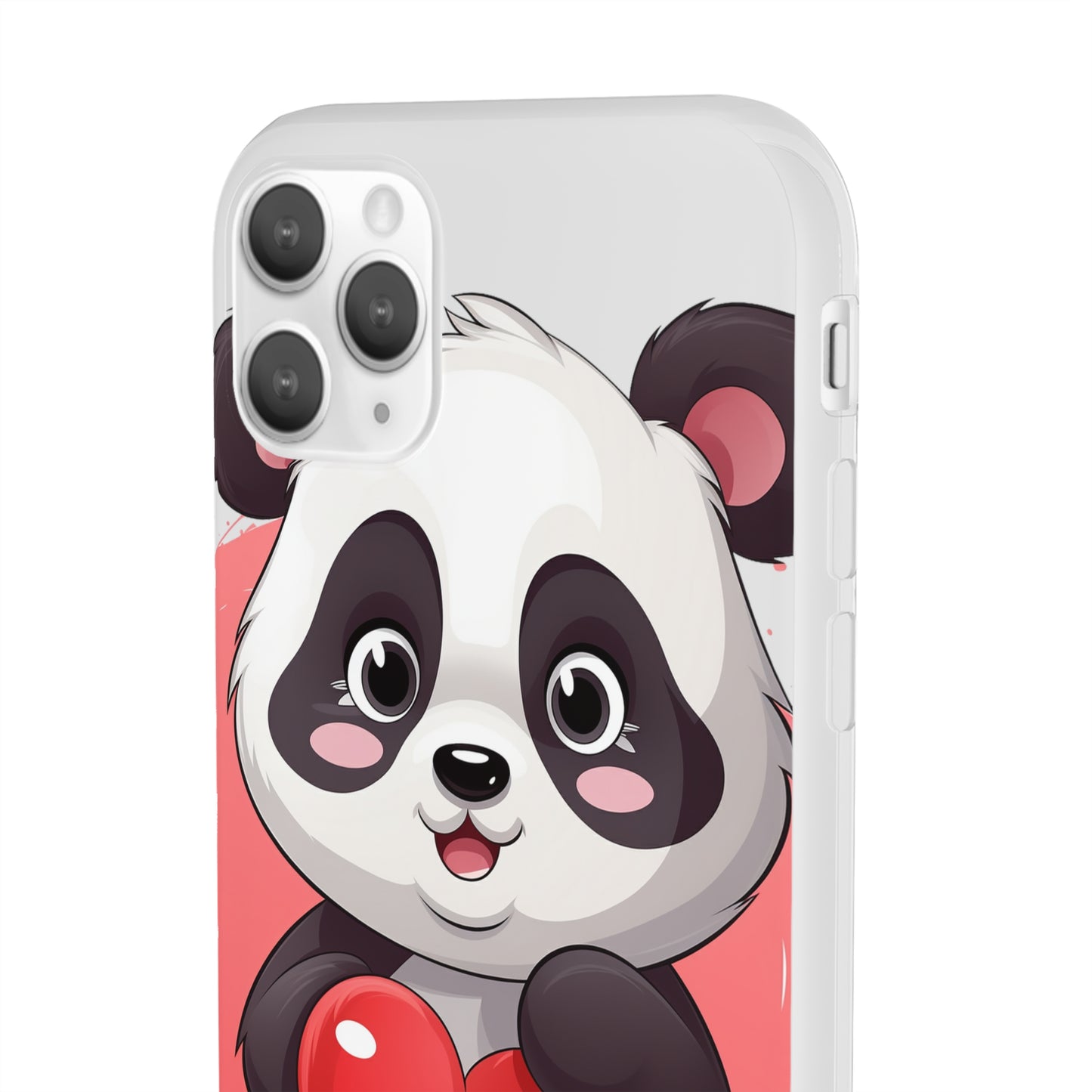 Valentine's Panda Heart Phone Case - Flexi & Semi-Transparent