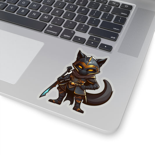 Sleek and Cunning Black Panther Fox Sticker - Strike Fear with this High-Tech Warrior