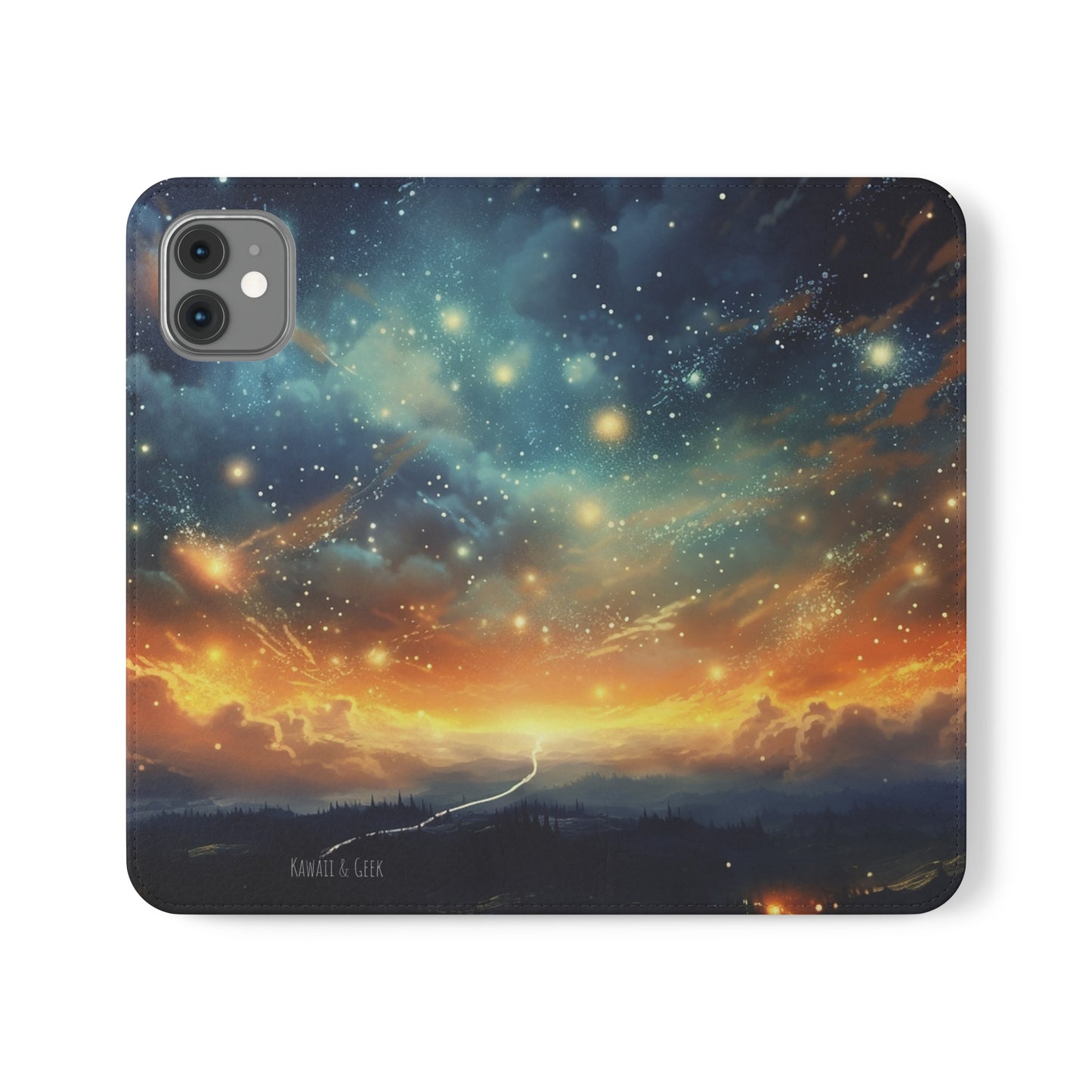 Wonderful Starry Night Flip Phone Case - Embrace the Beauty of the Night Sky