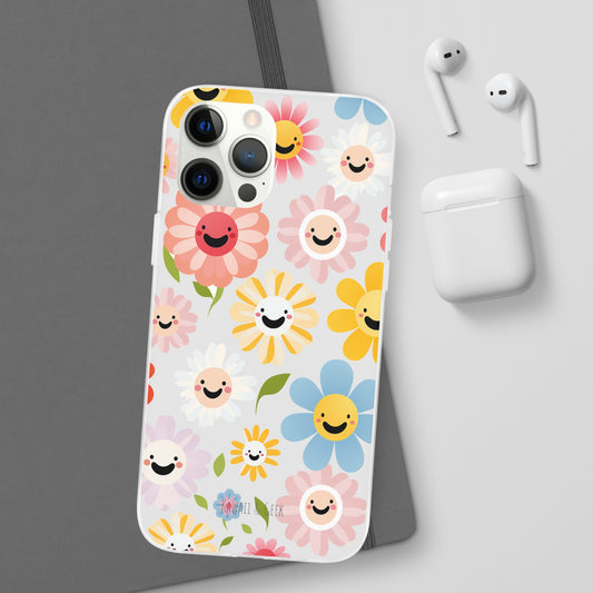 Kawaii Flowers Flexi Transparent Phone Case