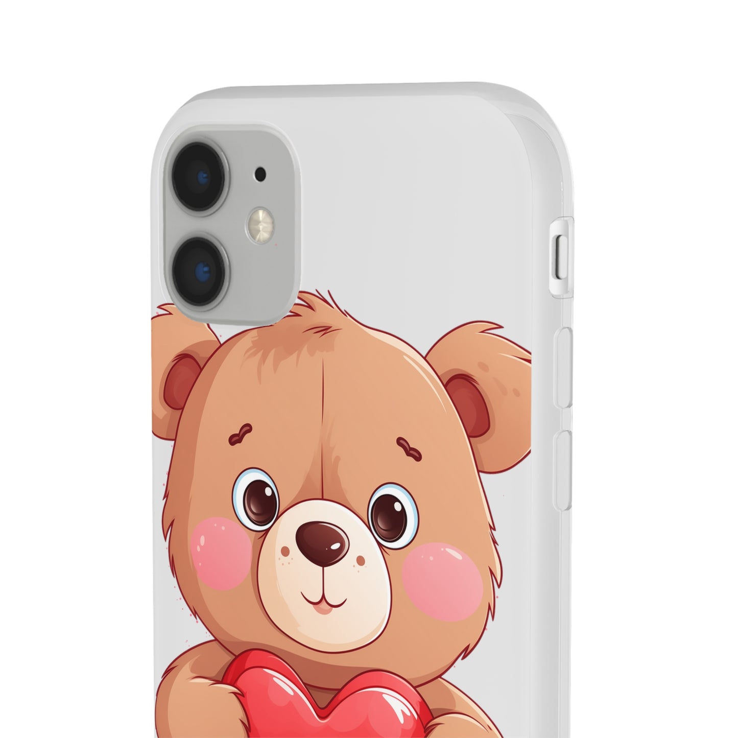 Teddy Bear Heart Phone Case - Flexi & Semi-Transparent - Valentine's Day