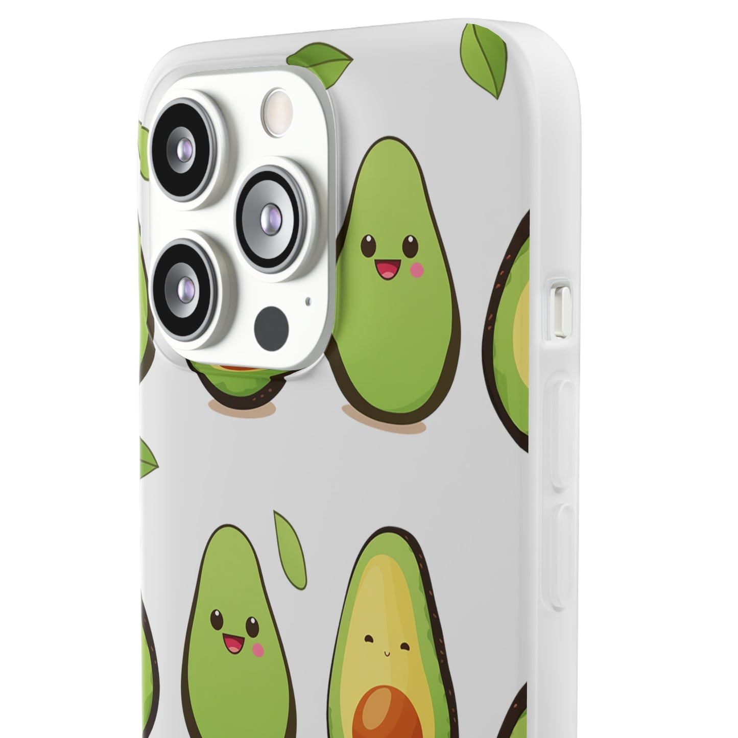 Cute Avocado Transparent Flexi Case: Perfect Blend of Style & Function