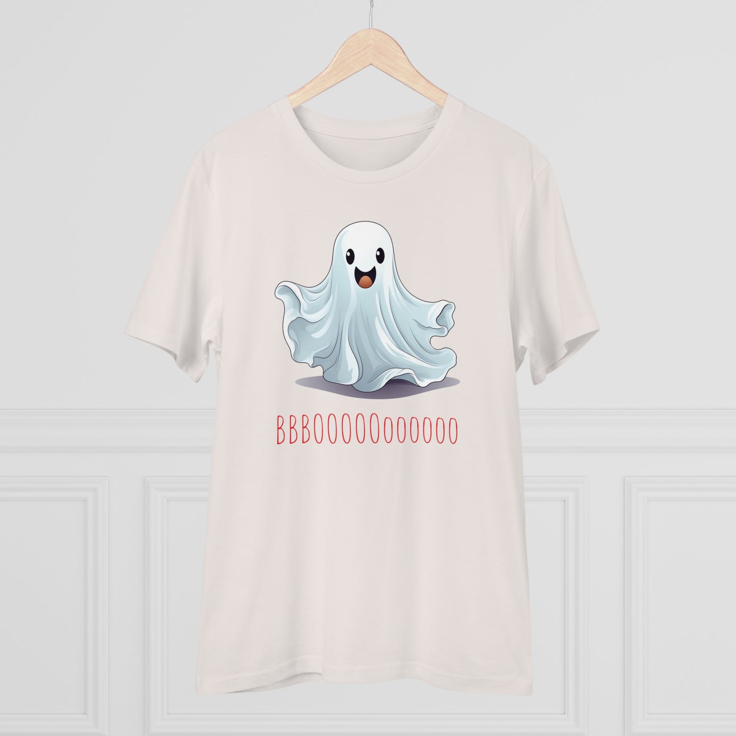 Cute "Booooooooo" Ghost Halloween Eco-Friendly Unisex T-shirt