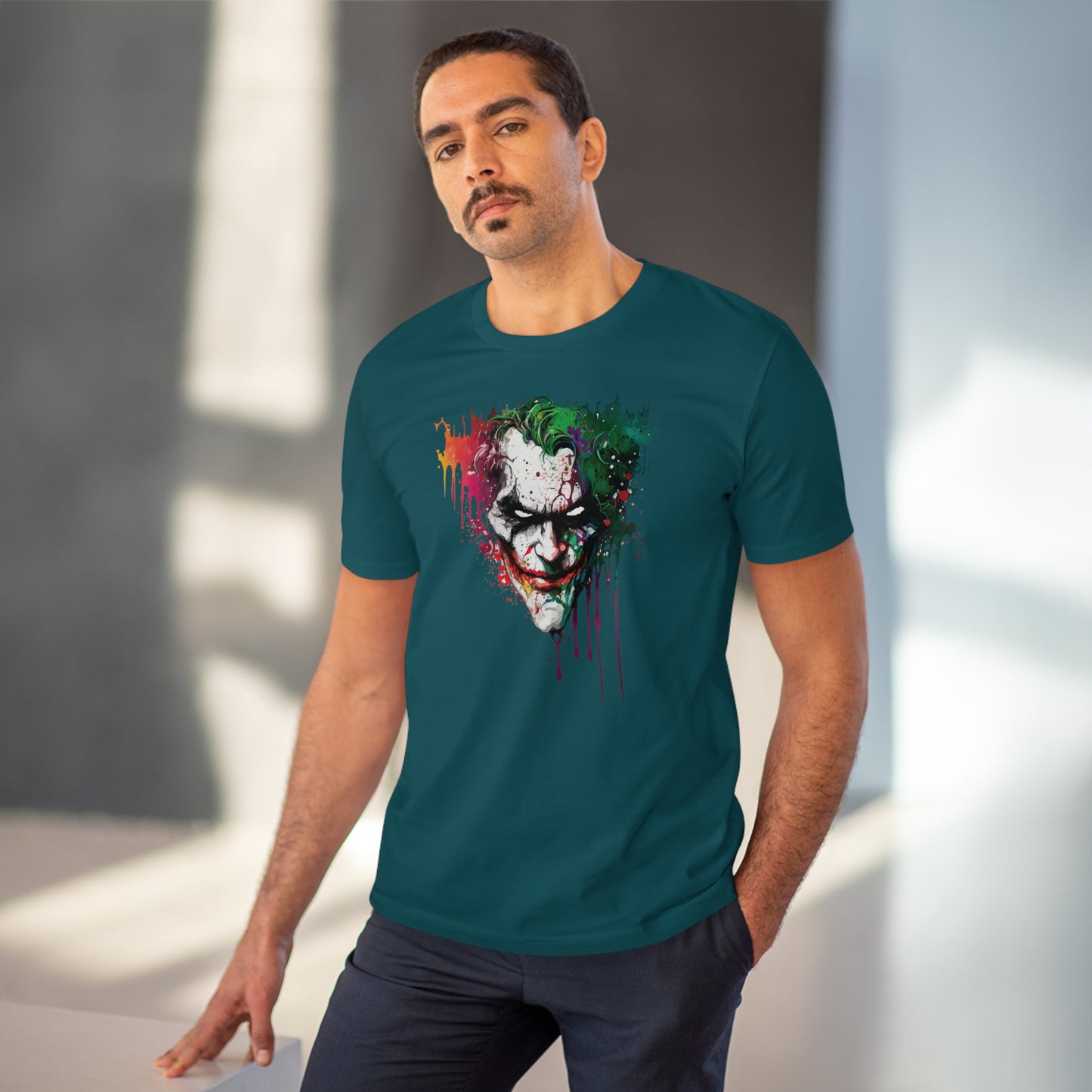 The Joker T-shirt in Watercolor Style, Unisex and Eco-Friendly - Make a Statement with Unique Artistic Design