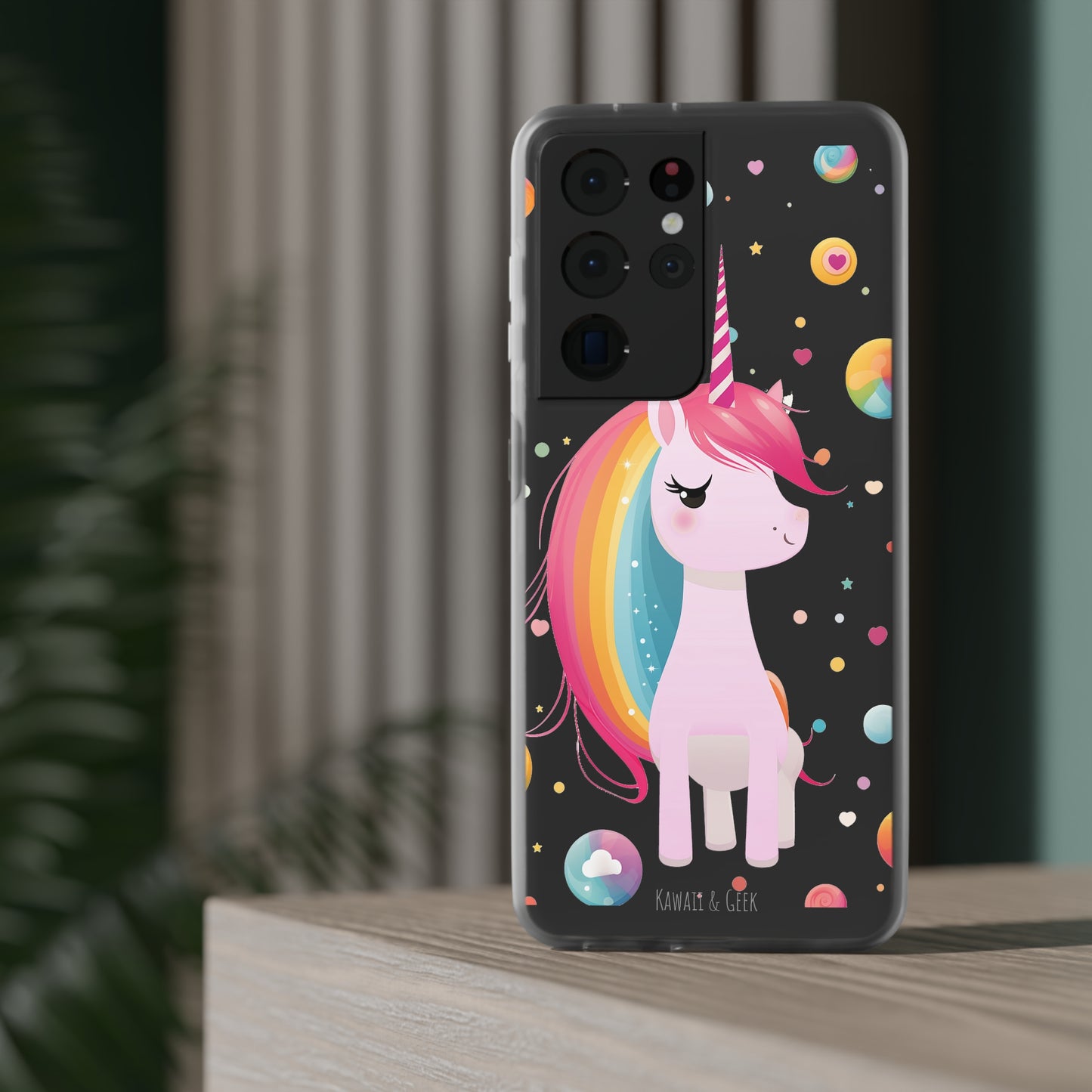 Kawaii Unicorn Flexi Transparent Phone Case