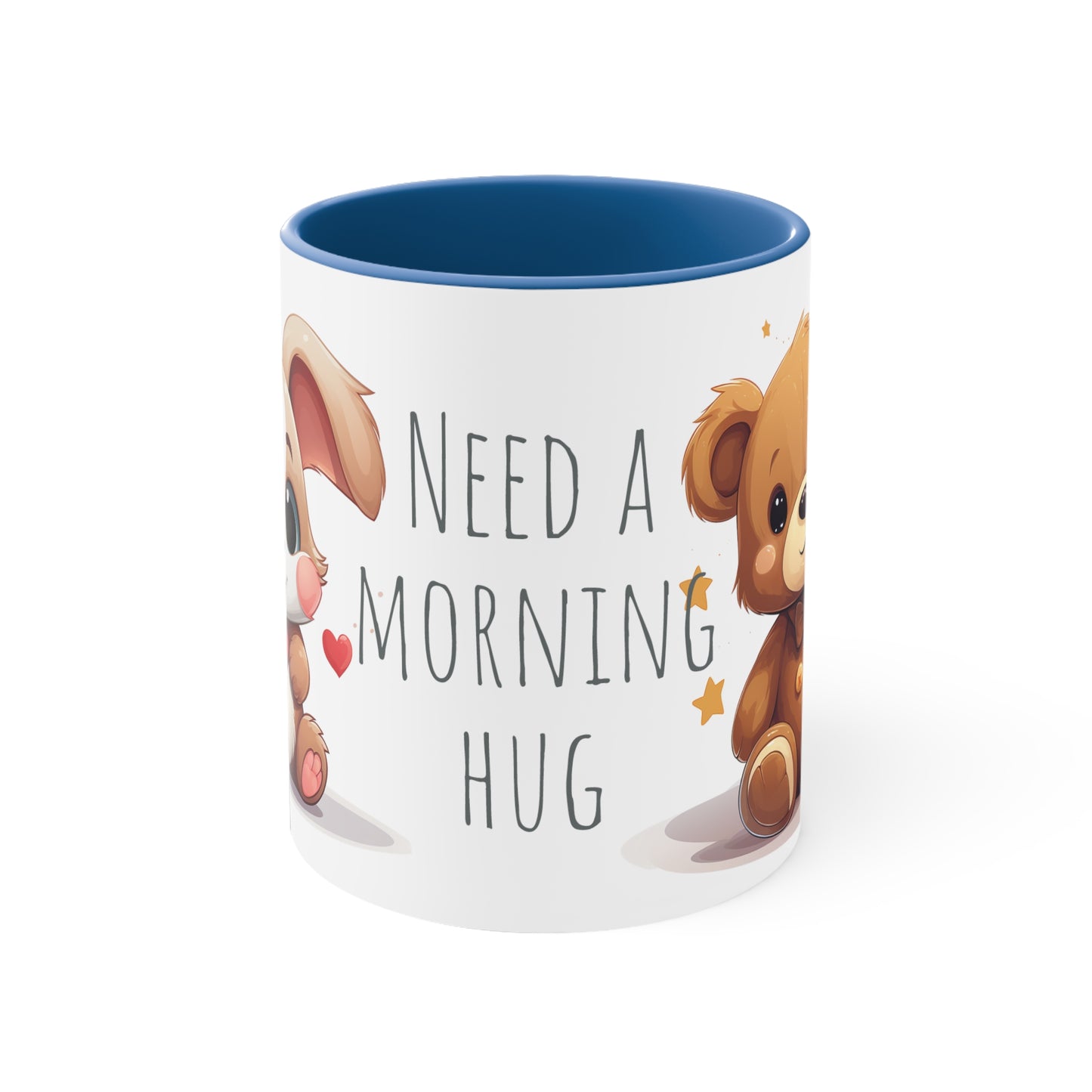 11oz Bi-Color Mug: "Morning Hug" Teddy Duo