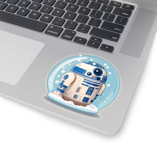 Cute R2D2 in a Snowball Sticker - Add Some Playful and Whimsical Style to Your Tech