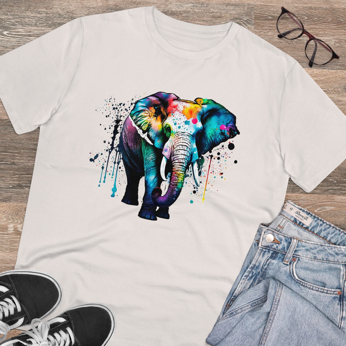 Majestic Elephant T-Shirt in Watercolor Style - Unisex Eco-Friendly T-Shirt - Embrace Nature with Style and Sustainability