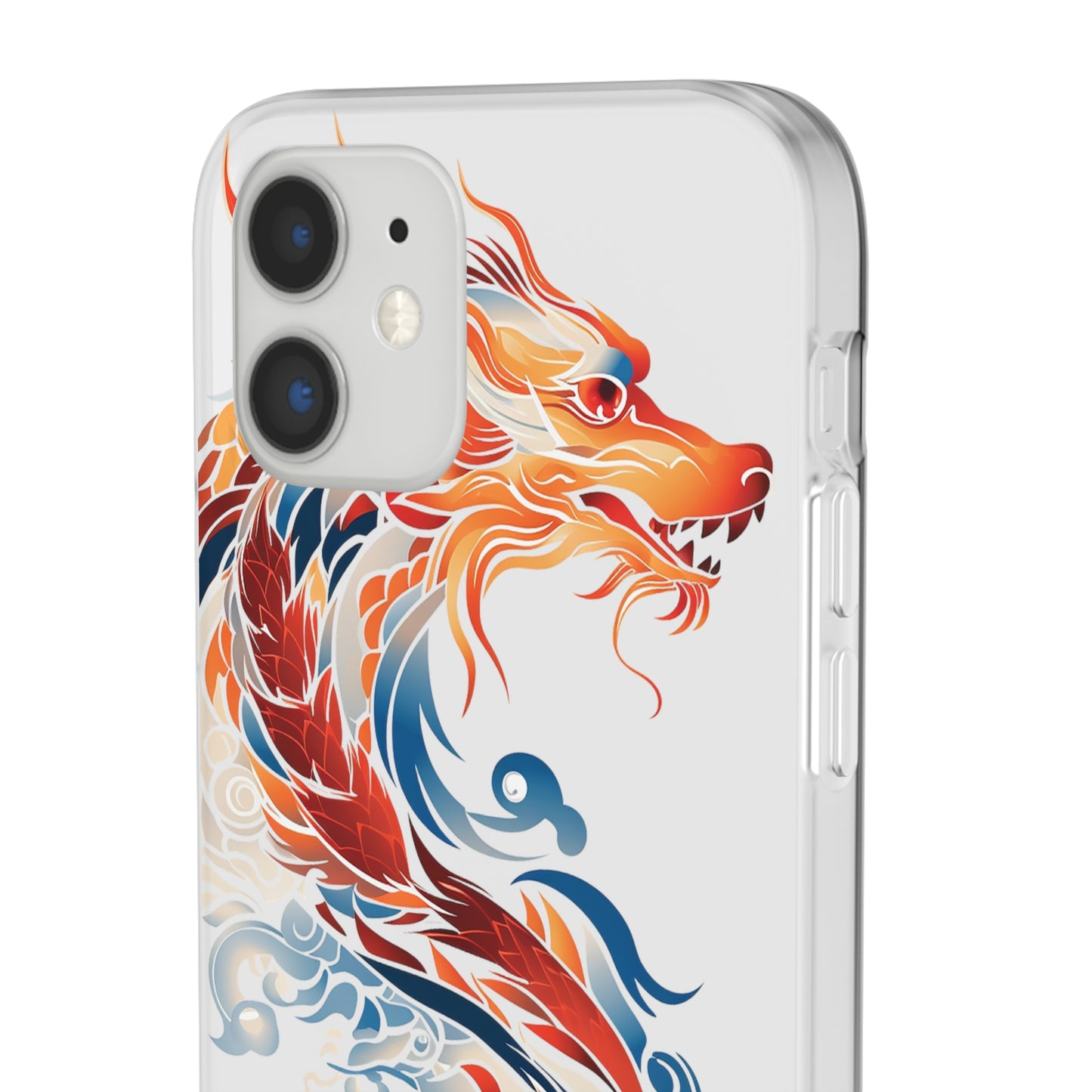 Elegant Chinese Ink Dragon Flexi Transparent Phone Case