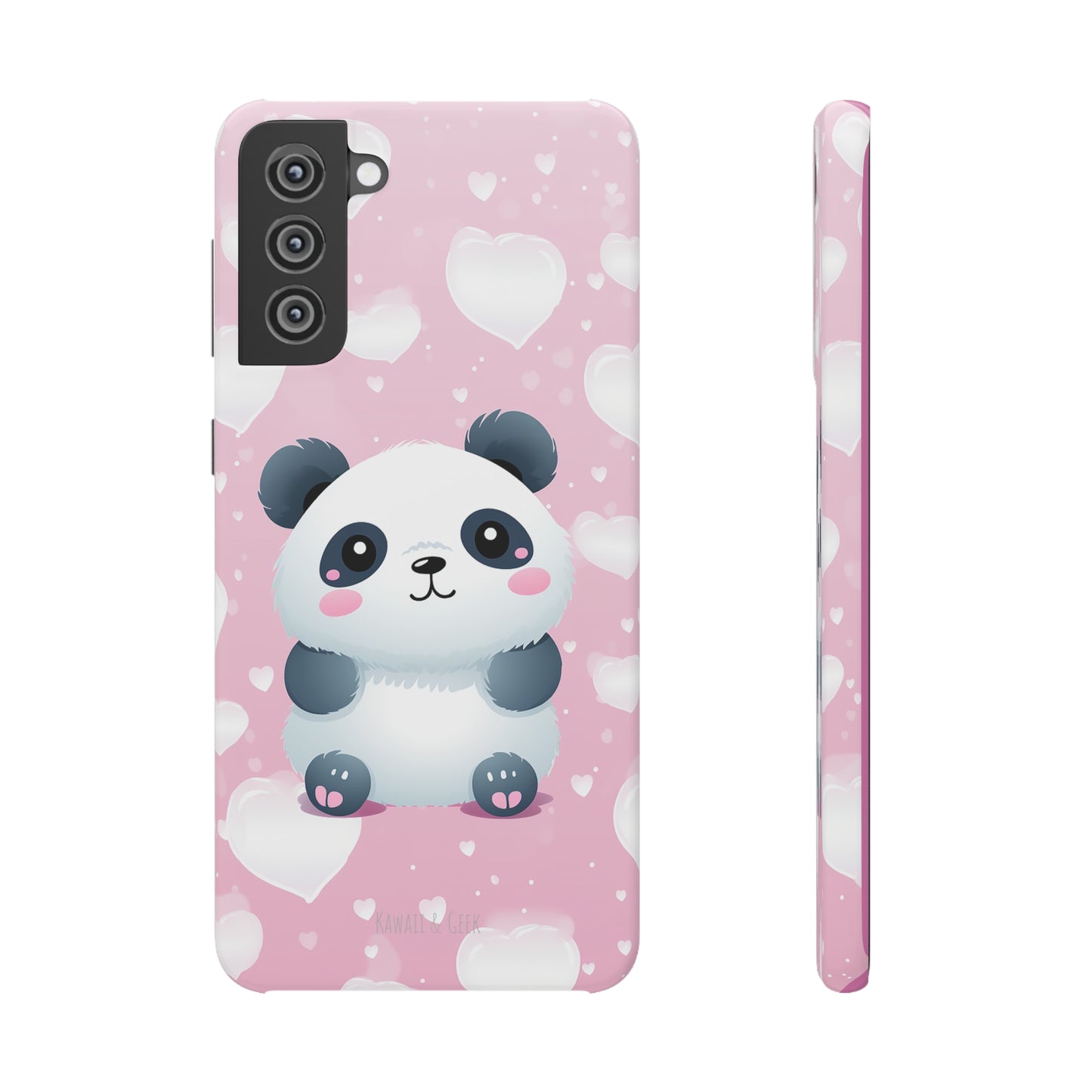 Cute Panda & Hearts Premium Phone Case