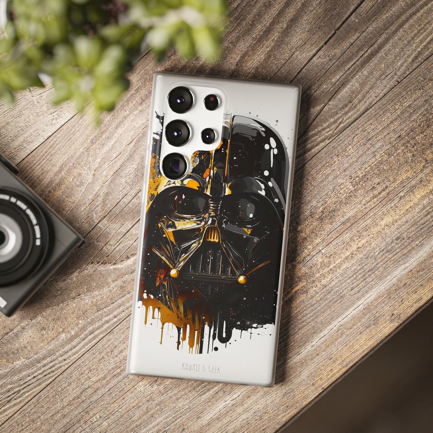 Darth Vader Gold and Black flexi phone Case - Protect Your Phone with Galactic and Artistic Style