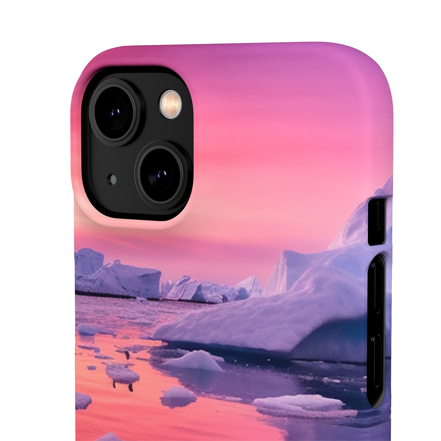 Pinky Arctic Landscape at Sunset Phone Case - Capture the Serenity of Nature on Your Device