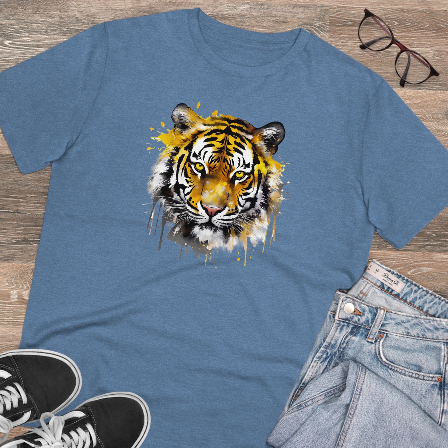 Tiger T-Shirt in Watercolor Style - Unisex and Eco-Friendly - Embrace the Wild and Sustainable Fashion