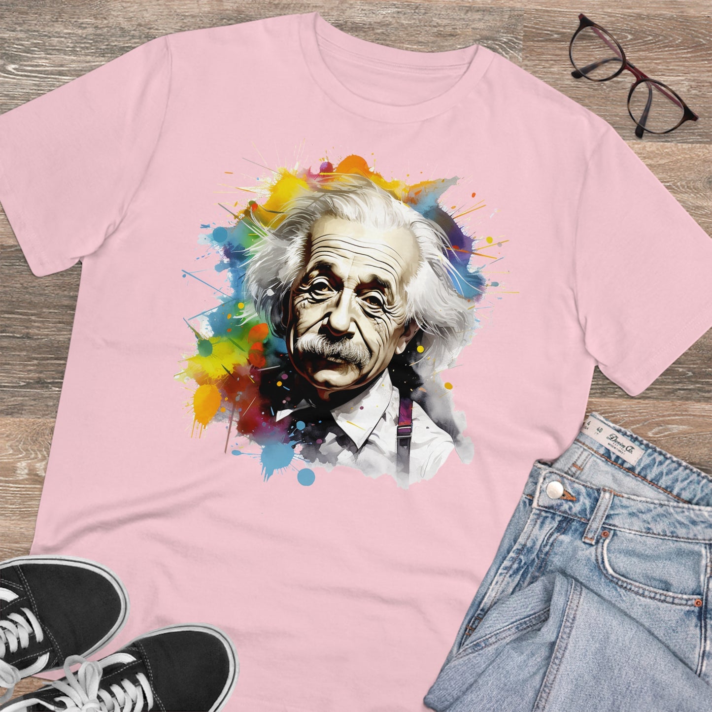 Albert Einstein Eco-friendly T-shirt : Watercolor Essence