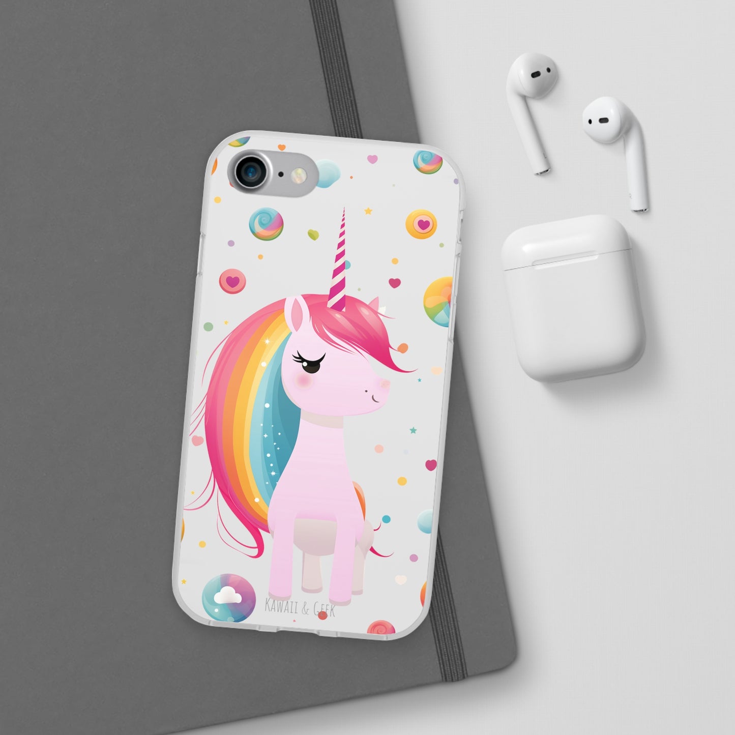 Kawaii Unicorn Flexi Transparent Phone Case