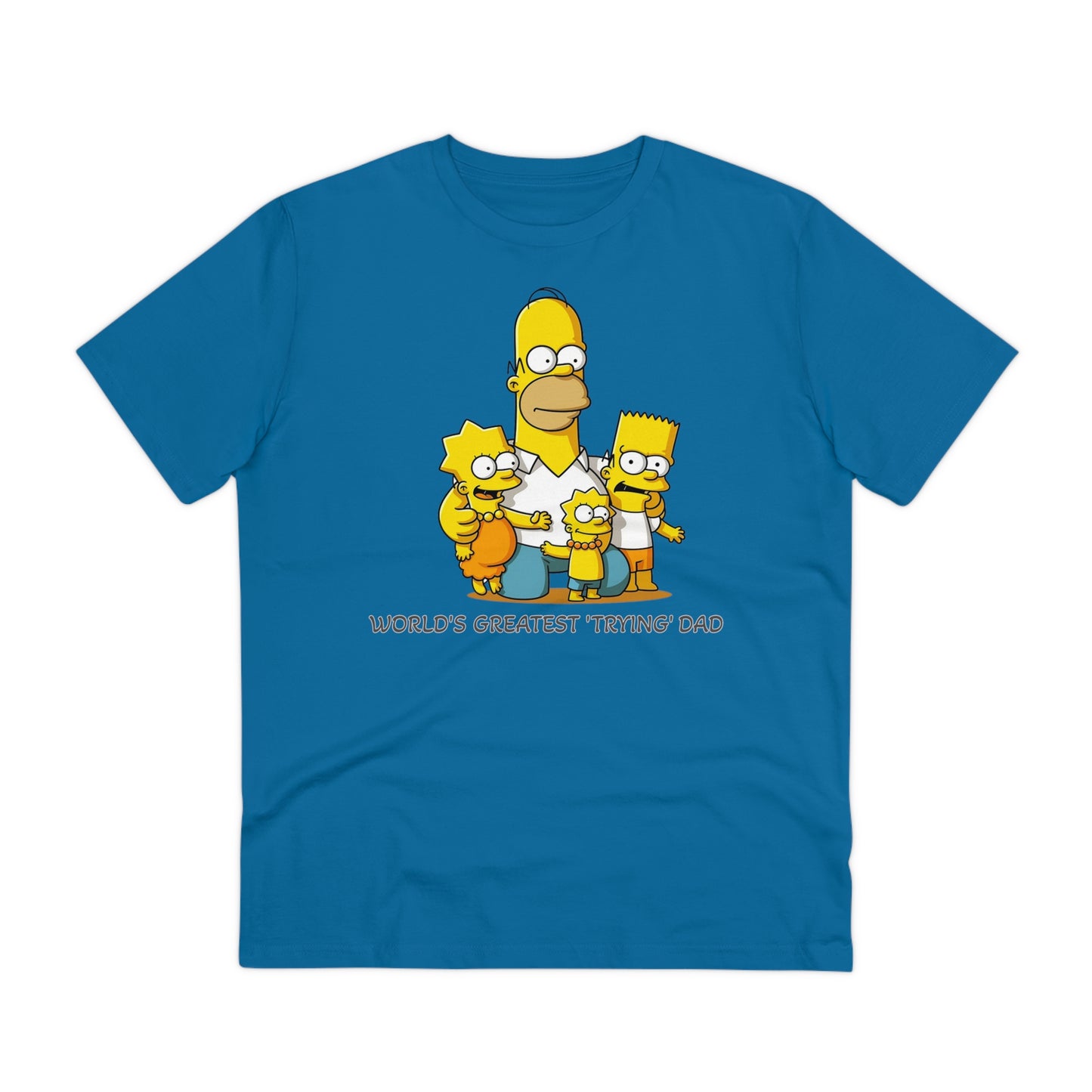 World's Greatest Trying Dad - Unisex Eco-Friendly T-Shirt - Celebrate Father's Day with Cute Homer Simpson and His Kids