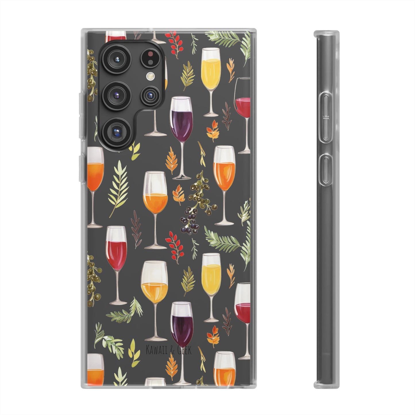 Elegant Wine Glasses Transparent Flexi Phone Case